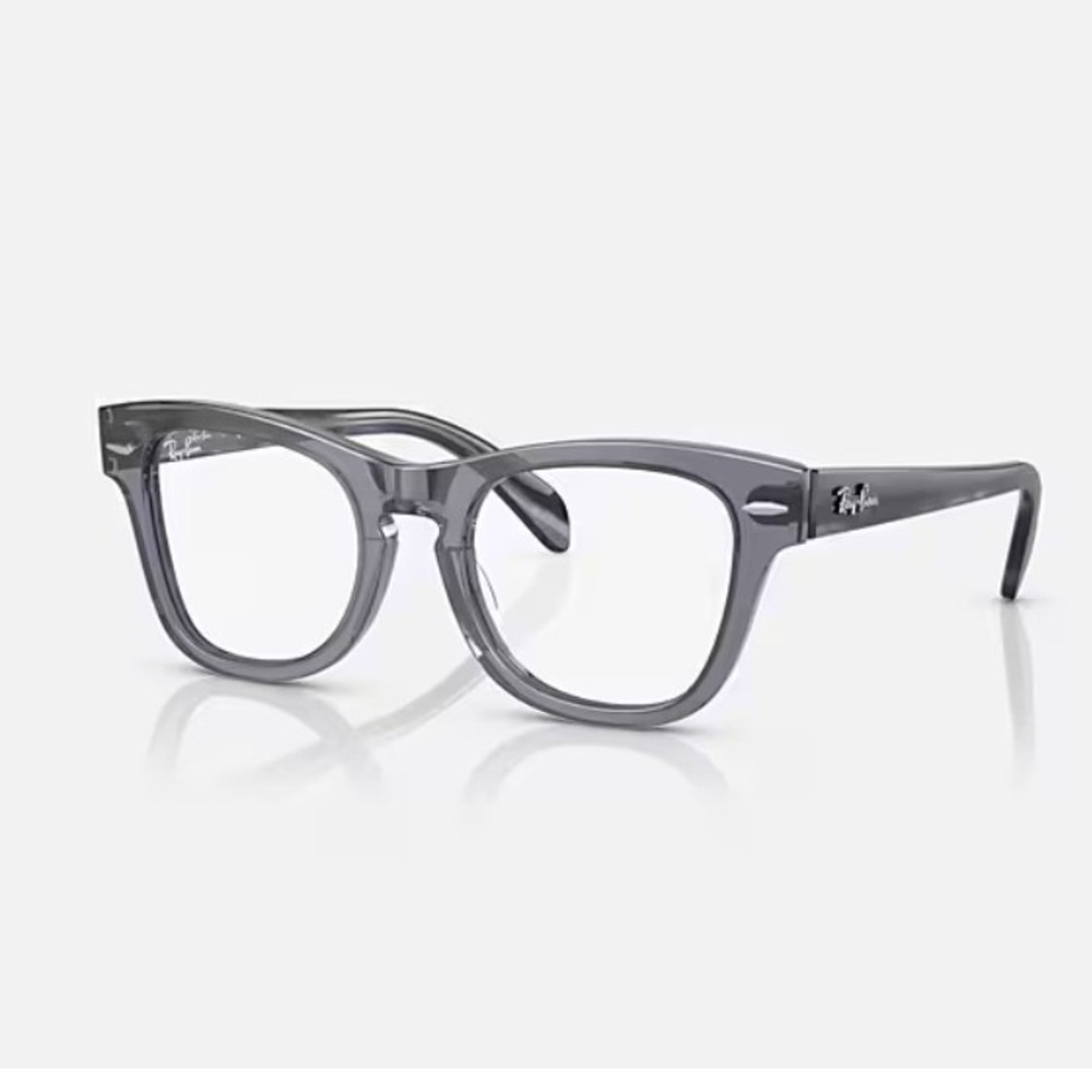 Ray-Ban RB9707V Ophthalmic Eyeglasses Polished Transparent Blue 46eye New n Case
